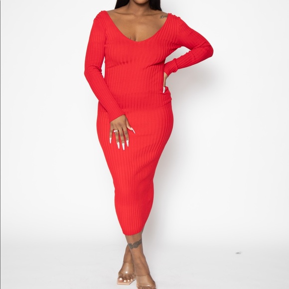Red Hera collection midi dress - Picture 8 of 10